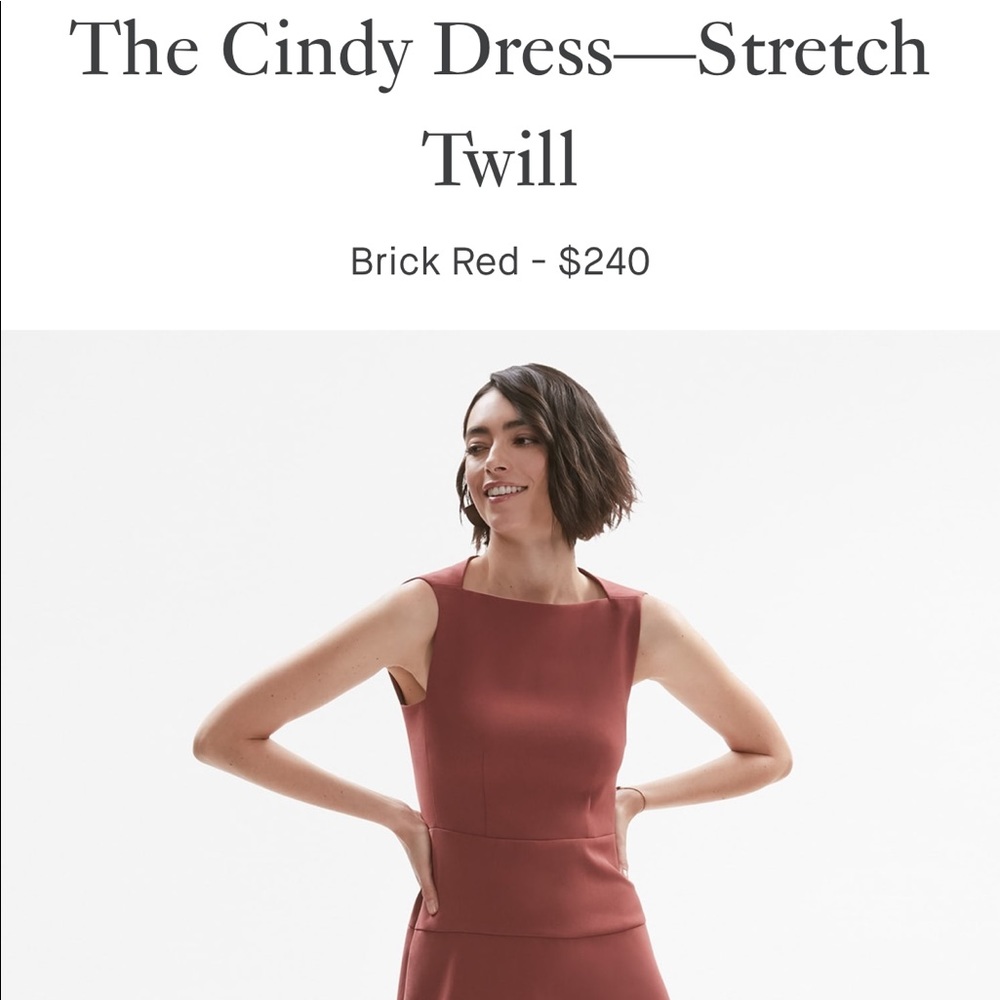 MM.LaFleur Cindy Dress Stretch Twill in Brick Red